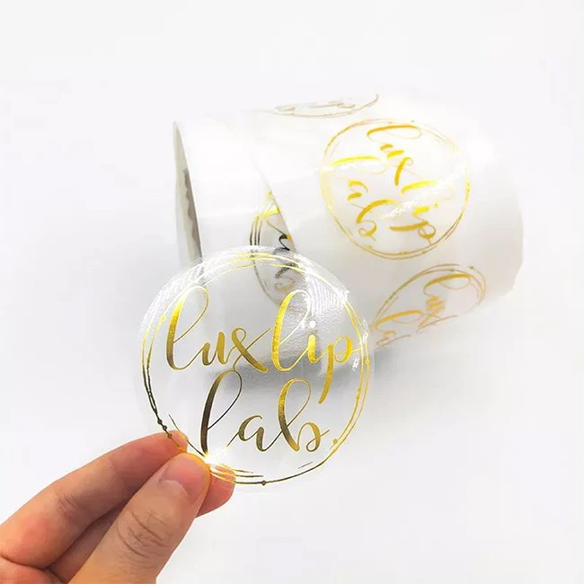 Clear Gold foil Sticker Labels